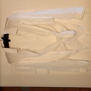 Sheer shirt, fringe shirt